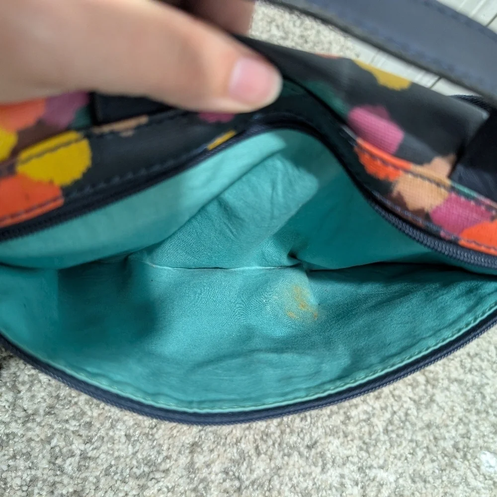 Fossil Colorful Polka Dot Coated Canvas Crossbody Messager Bag